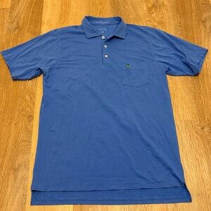 B Draddy Blue Polo Golf Tree Embroidered Logo Medium Golf Performance Stretch